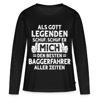 Opérateur d’excavatrice - T-shirt manches longues Premium bio Femme - noir - Devant - Julia (174cm)
