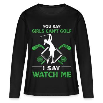 golfe - T-shirt manches longues Premium bio Femme - noir - Devant - Julia (174cm)