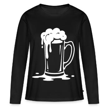 Overflowing Beer Mug Foam Party - Women's Premium Organic Long Sleeve Shirt - black - Front - Julia (174cm)