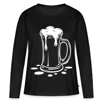Overflowing Beer Mug Foam Party - Women's Premium Organic Long Sleeve Shirt - black - Front - Julia (174cm)