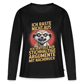 Gag des arguments valides sur les Suricates - T-shirt manches longues Premium bio Femme - noir - Devant - Julia (174cm)