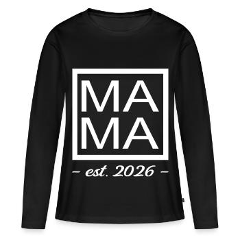 Mama 2026 Schwangerschaft Geschenk - Frauen Premium Bio Langarmshirt - Schwarz - Vorne - Julia (174cm)