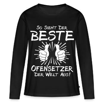 Meilleur installateur de poêles - T-shirt manches longues Premium bio Femme - noir - Devant - Julia (174cm)