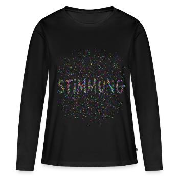 Carnaval - Carnaval - Atmosphère - Confettis - T-shirt manches longues Premium bio Femme - noir - Devant - Julia (174cm)