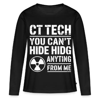 CT Tech: Nichts zu verbergen - Frauen Premium Bio Langarmshirt - Schwarz - Vorne - Julia (174cm)