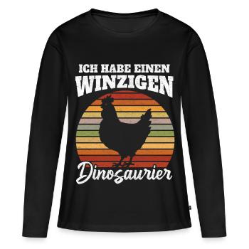 Winziger Dinosaurier Spruch - Frauen Premium Bio Langarmshirt - Schwarz - Vorne - Julia (174cm)
