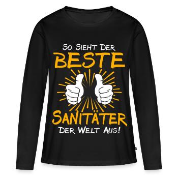 Idée cadeau pour les ambulanciers - T-shirt manches longues Premium bio Femme - noir - Devant - Julia (174cm)