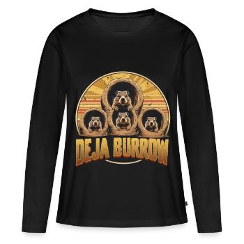 Groundhog Day Groundhog Deja Burrow - Women's Premium Organic Long Sleeve Shirt - black - Front - Julia (174cm)