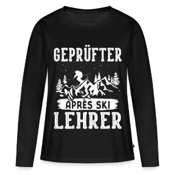 Skifahrer GEPRÜFTER APRES-SKI LEHRER Lustiges - Frauen Premium Bio Langarmshirt - Schwarz - Vorne - Julia (174cm)