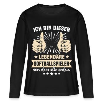 Citations de joueuses de softball - T-shirt manches longues Premium bio Femme - noir - Devant - Julia (174cm)