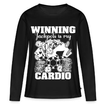 Casino - T-shirt manches longues Premium bio Femme - noir - Devant - Julia (174cm)
