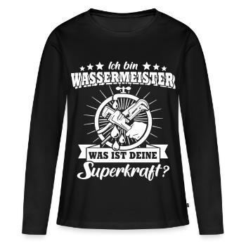 Maître Technicien en Approvisionnement en Eau - T-shirt manches longues Premium bio Femme - noir - Devant - Julia (174cm)