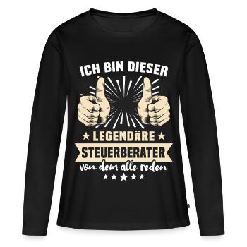 Expressions du conseiller fiscal - T-shirt manches longues Premium bio Femme - noir - Devant - Julia (174cm)