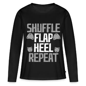 Stepptanz Stepptänzer Stepper Shuffle Flap Heel - Frauen Premium Bio Langarmshirt - Schwarz - Vorne - Julia (174cm)