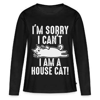 Je suis désolé, je ne peux pas, je suis un chat domestique. - T-shirt manches longues Premium bio Femme - noir - Devant - Julia (174cm)