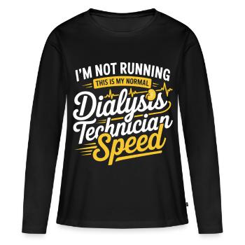 Tempo du technicien en dialyse - T-shirt manches longues Premium bio Femme - noir - Devant - Julia (174cm)