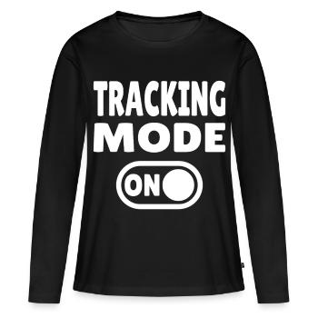 Tracking Mode ON – Tracking Adventure - Women's Premium Organic Long Sleeve Shirt - black - Front - Julia (174cm)