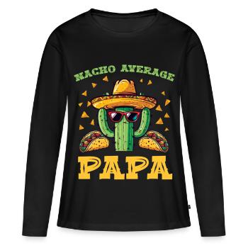 Cactus Papa Fiesta - T-shirt manches longues Premium bio Femme - noir - Devant - Julia (174cm)
