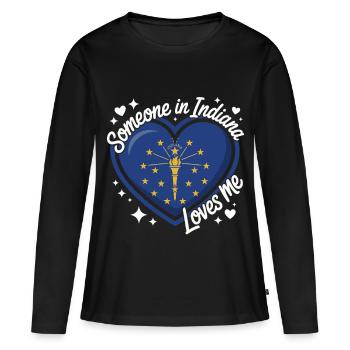 Indiana Herz Liebe Im Staat - Frauen Premium Bio Langarmshirt - Schwarz - Vorne - Julia (174cm)