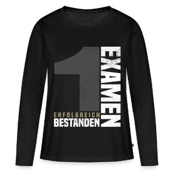 Glückwunsch 1. Examen - Frauen Premium Bio Langarmshirt - Schwarz - Vorne - Julia (174cm)