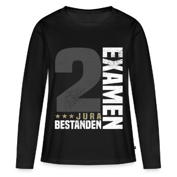 Félicitations pour le deuxième examen de droit - T-shirt manches longues Premium bio Femme - noir - Devant - Julia (174cm)