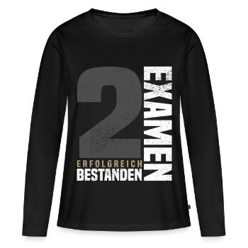 Glückwunsch 2. Examen - Frauen Premium Bio Langarmshirt - Schwarz - Vorne - Julia (174cm)
