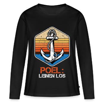 Marin POEL LINES Los Poel Souvenier Drôle - T-shirt manches longues Premium bio Femme - noir - Devant - Julia (174cm)