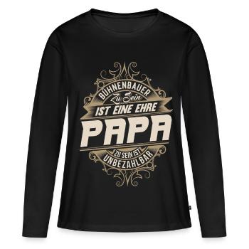 Bâtisseur de scène Papa - T-shirt manches longues Premium bio Femme - noir - Devant - Julia (174cm)