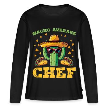 Cactus Taco Macho Fiesta - T-shirt manches longues Premium bio Femme - noir - Devant - Julia (174cm)