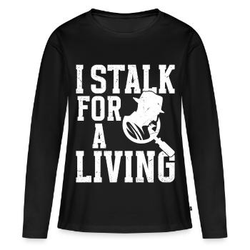Observation d’équipement d’enquêteur privé - T-shirt manches longues Premium bio Femme - noir - Devant - Julia (174cm)