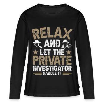 Uniforme de détective privé Costume de détective - T-shirt manches longues Premium bio Femme - noir - Devant - Julia (174cm)