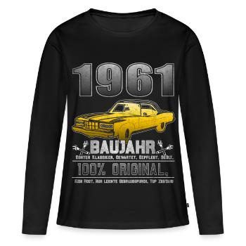 Année de naissance Année de naissance de 1961 - T-shirt manches longues Premium bio Femme - noir - Devant - Julia (174cm)