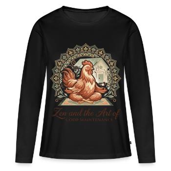 Zen And The Art Of Coop Maintenance Huhn - Frauen Premium Bio Langarmshirt - Schwarz - Vorne - Julia (174cm)