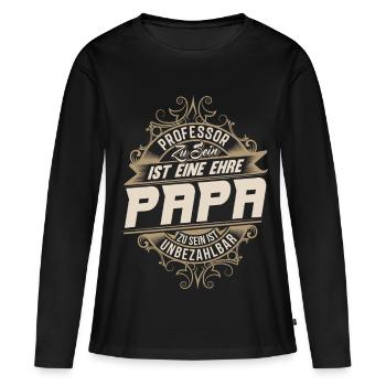 Professor Papa - Frauen Premium Bio Langarmshirt - Schwarz - Vorne - Julia (174cm)
