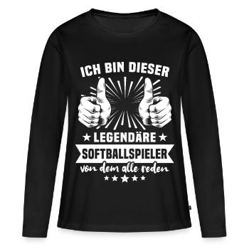 Légende du joueur de softball - T-shirt manches longues Premium bio Femme - noir - Devant - Julia (174cm)