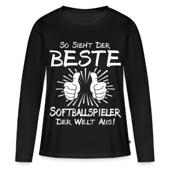 Meilleure joueuse de softball - T-shirt manches longues Premium bio Femme - noir - Devant - Julia (174cm)