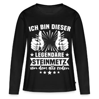 Légende du tailleur de pierre - T-shirt manches longues Premium bio Femme - noir - Devant - Julia (174cm)