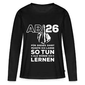 Abitur 2026 - J’ai dû étudier longtemps - T-shirt manches longues Premium bio Femme - noir - Devant - Julia (174cm)