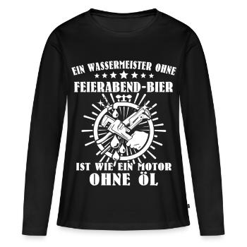 Maître Technicien en Approvisionnement en Eau - T-shirt manches longues Premium bio Femme - noir - Devant - Julia (174cm)