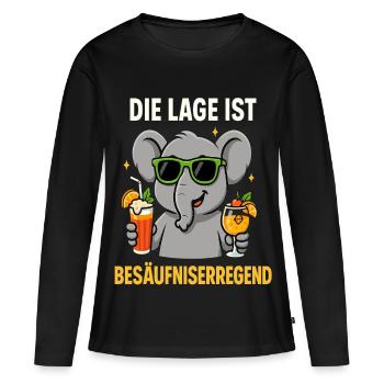 La situation est l’ivresse - T-shirt manches longues Premium bio Femme - noir - Devant - Julia (174cm)