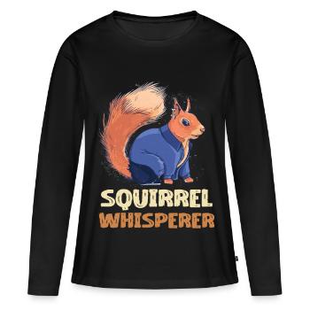 Eichhörnchen Flüsterer Denim - Frauen Premium Bio Langarmshirt - Schwarz - Vorne - Julia (174cm)