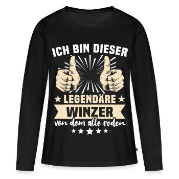 Expressions des viticulteurs - T-shirt manches longues Premium bio Femme - noir - Devant - Julia (174cm)