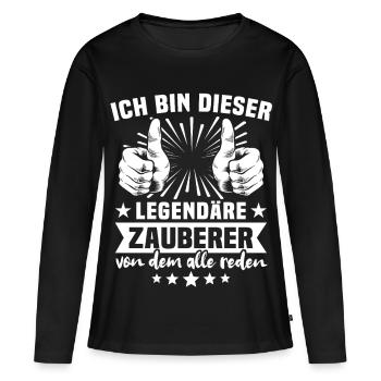 Légende du Sorcier - T-shirt manches longues Premium bio Femme - noir - Devant - Julia (174cm)