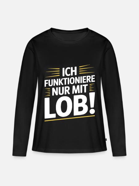 Motivation Spruch Lob - Frauen Premium Bio Langarmshirt - Schwarz