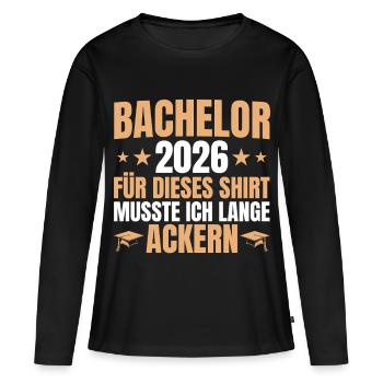 Licence 2026 Lange Ackern - Licence - T-shirt manches longues Premium bio Femme - noir - Devant - Julia (174cm)