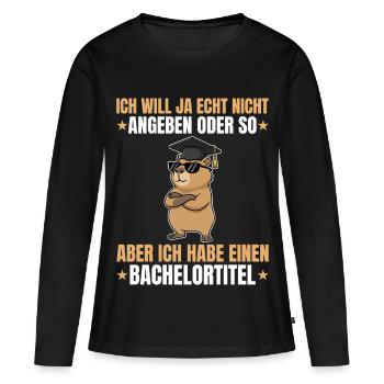 Examen de licence réussi Licence de Capybara - T-shirt manches longues Premium bio Femme - noir - Devant - Julia (174cm)