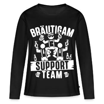 T-shirt de fête de garçon Hommes Grondement de fête de garçon - T-shirt manches longues Premium bio Femme - noir - Devant - Julia (174cm)