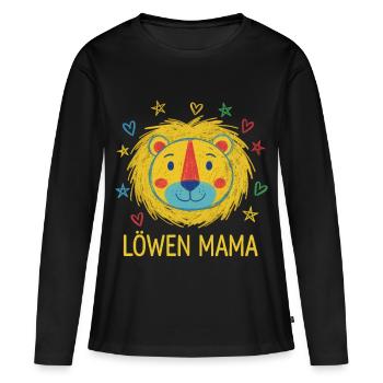 Lion Mom Child Drawing - Women's Premium Organic Long Sleeve Shirt - black - Front - Julia (174cm)