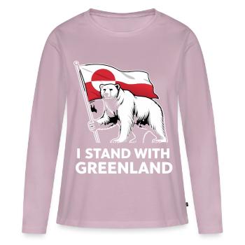 Greenland Polar Bear Flag - Women's Premium Organic Long Sleeve Shirt - dusky pink - Front - Julia (174cm)