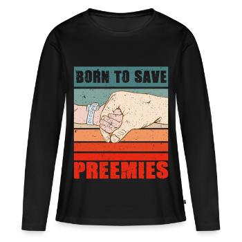 NICU Nurse - Women's Premium Organic Long Sleeve Shirt - black - Front - Julia (174cm)